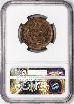 1853 Coronet Head Large Cent Coin NGC MS62BN