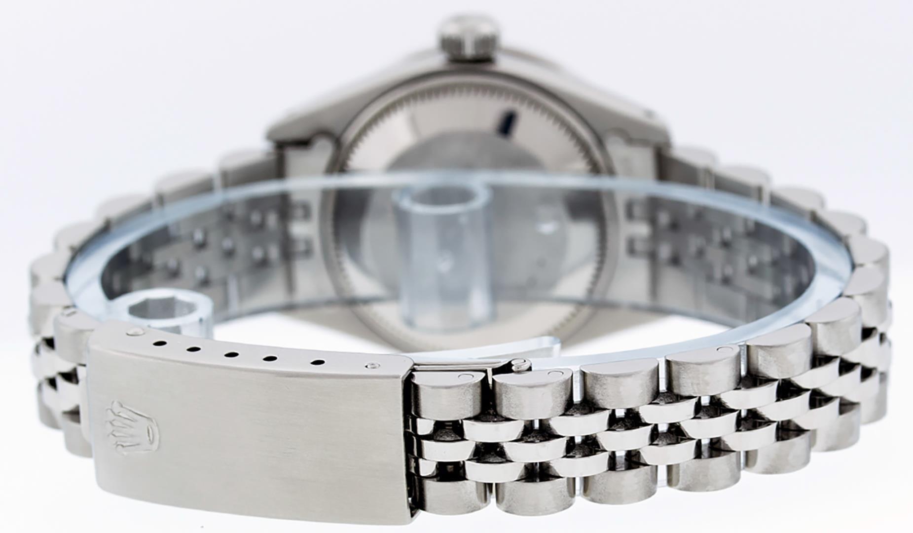 Rolex Ladies Stainless Steel Silver Roman Datejust Wristwatch
