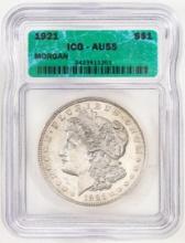 1921 $1 Morgan Silver Dollar Coin ICG AU55