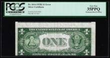 1935E $1 Silver Certificate Note Misaligned Back Print Error PCGS Very Fine 35PPQ
