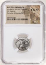 Parthian Kingdom 79/80-85 c.AD Artabanus AR Drachm Ancient Coin NGC Ch XF