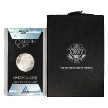 1882-CC $1 Morgan Silver Dollar Coin GSA Hoard Uncirculated ANACS MS63 w/Box