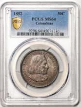 1892 Columbian Exposition Commemorative Half Dollar Coin PCGS MS64 Nice Toning