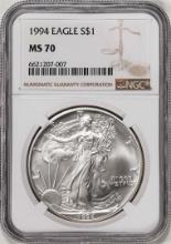 1994 $1 American Silver Eagle Coin NGC MS70