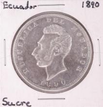 1890 Ecuador Lima Sucre Silver Coin