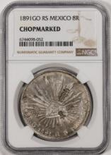 1891GO RS Mexico 8 Reales Silver Coin NGC Chopmarked