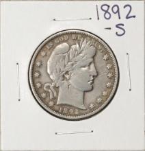 1892-S Barber Half Dollar Coin