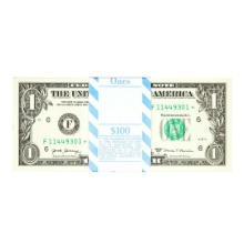 Pack of (100) Consecutive 2017A $1 Federal Reserve STAR Notes Atlanta