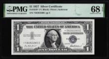 1957 $1 Silver Certificate Star Note Fr.1619* PMG Superb Gem Uncirculated 68EPQ