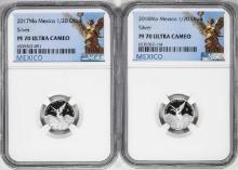 Lot of 2017-2018-Mo Mexico Proof 1/20 oz Silver Libertad Coins NGC PF70 Ultra Cameo