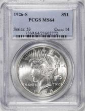 1926-S $1 Peace Silver Dollar Coin PCGS MS64