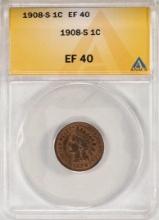 1908-S Indian Head Cent Coin ANACS EF40