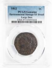 1812 Classic Head Large Cent Coin PCGS Genuine Environmental Damage XF Detail