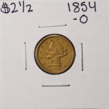 1854-O $2 1/2 Liberty Head Quarter Eagle Gold Coin