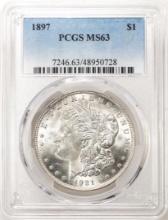 1897 $1 Morgan Silver Dollar Coin PCGS MS63