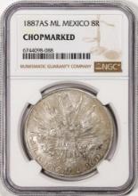 1887AS ML Mexico 8 Reales Silver Coin NGC Chopmarked