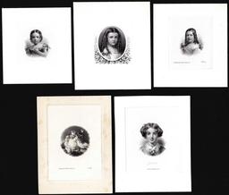 Lot of (5) 1800's Vignette from Original Proof Plates
