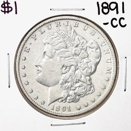1891-CC $1 Morgan Silver Dollar Coin