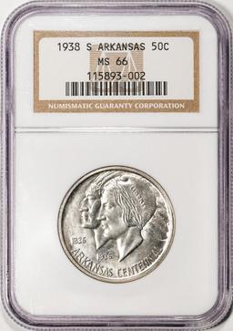 1938-S Arkansas Centennial Commemorative Half Dollar Coin NGC MS66