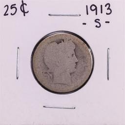 1913-S Barber Quarter Coin