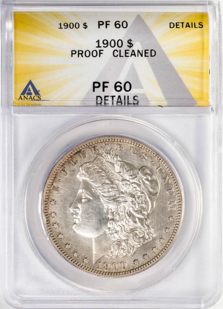 1900 $1 Proof Morgan Silver Dollar Coin ANACS PF60 Details