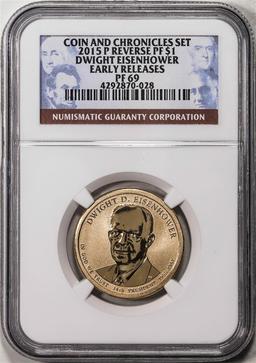 2015-P $1 Reverse Proof Dwight Eisenhower Presidential Dollar Coin NGC PF69 ER