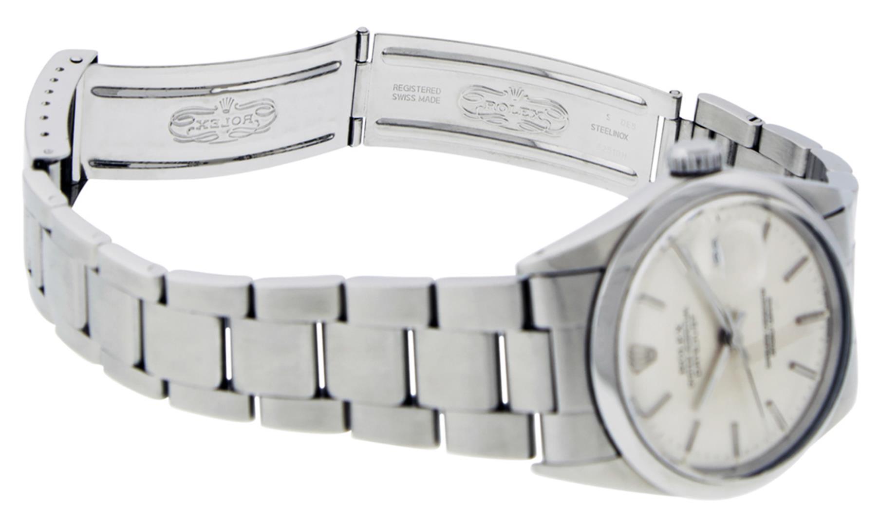Rolex Men's Stainless Steel Silver Index Datejust Wristwatch
