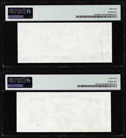 Set of Giori Test Note Washington & Lincoln Memorial PMG Choice Uncirculated 64