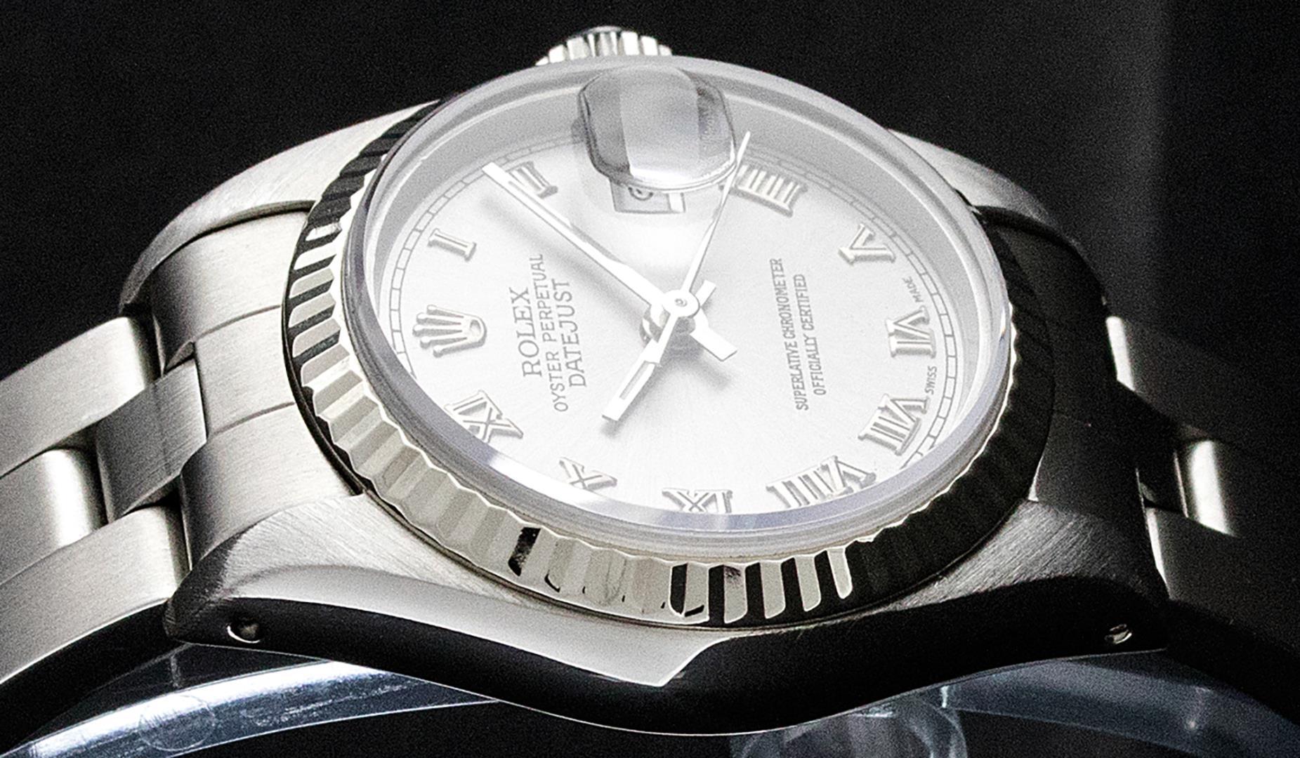 Rolex Ladies Stainless Steel Slate Grey Datejust Wristwatch