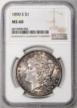1890-S $1 Morgan Silver Dollar Coin NGC MS60