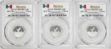 Lot of (3) 2017-Mo Mexico Proof 1/10 oz Silver Libertad Coins PCGS PR69DCAM
