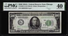 1934A $500 Federal Reserve Note Chicago Fr.2202-G PMG Extremely Fine 40