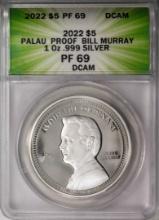 2022 $5 Palau Proof Bill Murray Silver Coin ANACS PF69DCAM