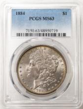 1884 $1 Morgan Silver Dollar Coin PCGS MS63