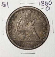 1860-O $1 Seated Liberty Silver Dollar Coin
