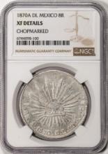 1870A DL Mexico 8 Reales Silver Coin NGC XF Details Chopmarked