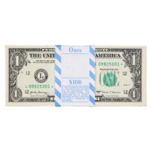 Pack of (100) Consecutive 2017 $1 Federal Reserve STAR Notes San Francisco