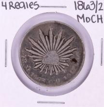 1863/2 MoCH Mexico 4 Reales Silver Coin