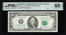 1985 $100 Federal Reserve Note Chicago Fr.2171-G PMG Superb Gem Uncirculated 68EPQ