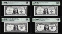 (4) Consecutive 1957 $1 Silver Certificate Star Notes Fr.1619* PMG Superb Gem Unc. 68EPQ