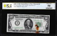 1934B $100 Federal Reserve Star Note Fr.2154-I* Minneapolis PCGS About Unc. 50 Details