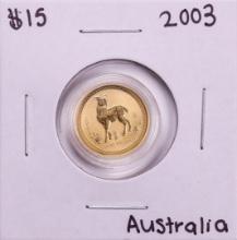 2003 Australia $15 Year Of The Goat 1/10 oz Gold Coin