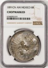 1891CN AM Mexico 8 Reales Silver Coin NGC Chopmarked