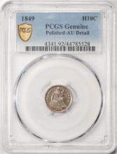 1849 Seated Liberty Half Dime Coin PCGS Genuine AU Detail