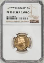 1997-W $5 Jackie Robinson Proof Commemorative Gold Coin NGC PF70 Ultra Cameo