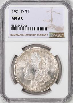 1921-D $1 Morgan Silver Dollar Coin NGC MS63