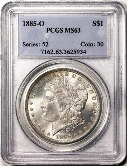 1885-O $1 Morgan Silver Dollar Coin PCGS MS63 Amazing Reverse Toning