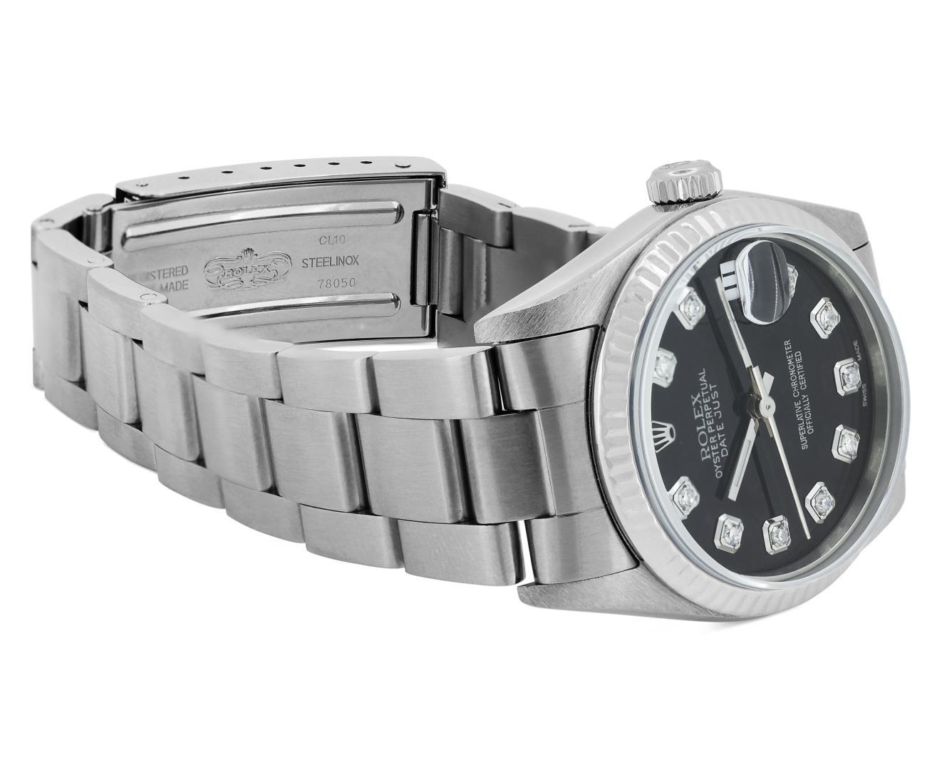 Rolex Midsize Stainless Steel Datejust Wristwatch With Rolex Box