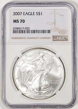 2007 $1 American Silver Eagle Coin NGC MS70