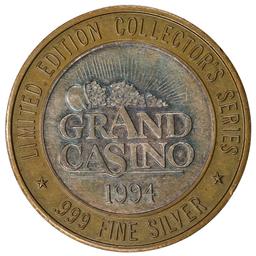.999 Fine Silver Grand Casino $10 Limited Edition Gaming Token